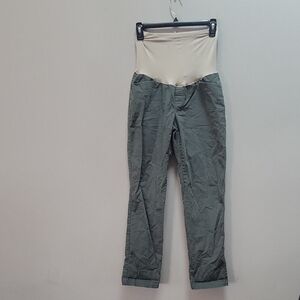 High Waist Maternity Pants in Olive and Cream